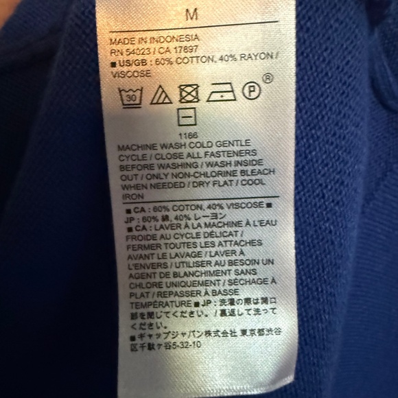 NWT Banana Republic Factory Forever Yarn Blue Cardigan Size Medium Preppy - Picture 15 of 16